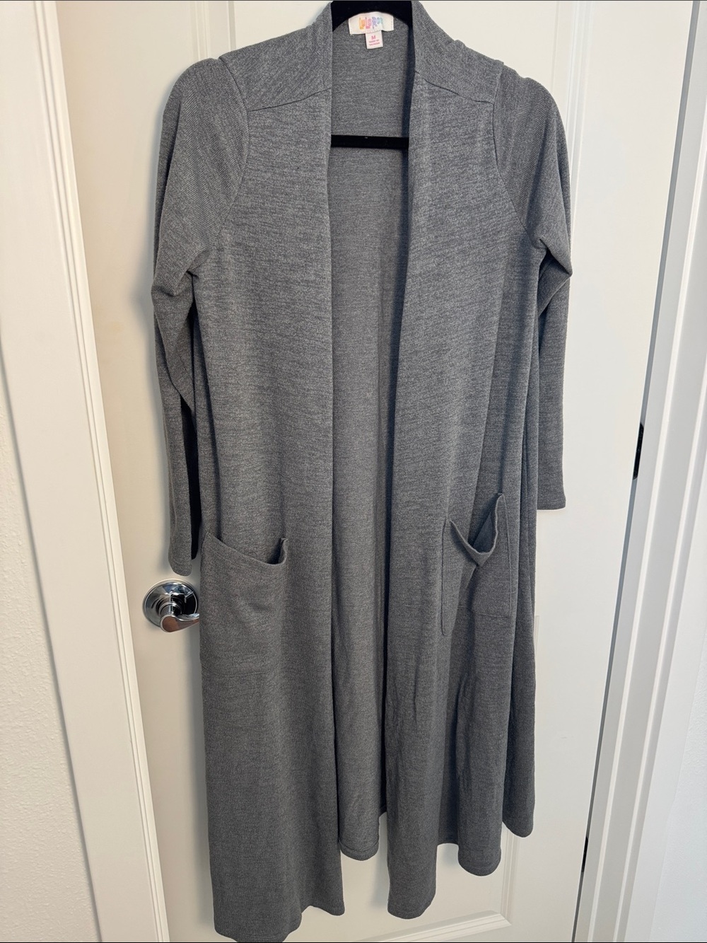 LuLaRoe Gray Open-Front Long Cardigan